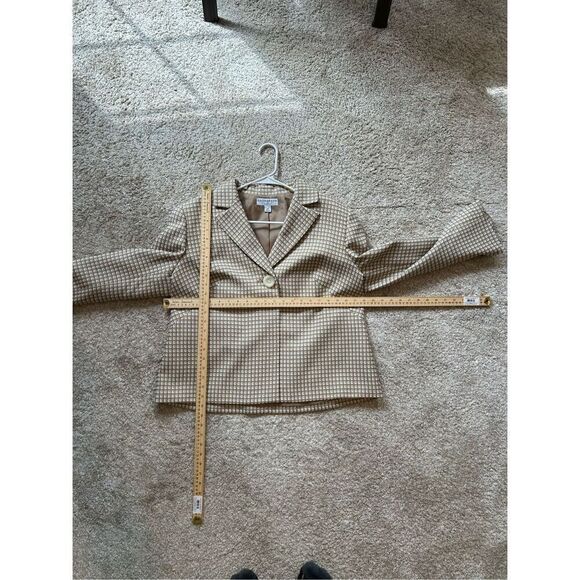 Sag Harbor Tweed Blazer Trapeze Suit Jacket Women’s Size 16W Coat Beige and Crea - Picture 6 of 7